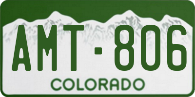 CO license plate AMT806