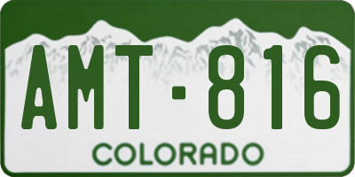 CO license plate AMT816
