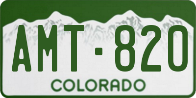 CO license plate AMT820