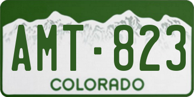 CO license plate AMT823