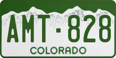 CO license plate AMT828