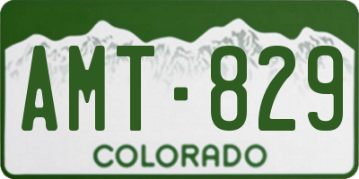CO license plate AMT829
