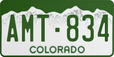 CO license plate AMT834