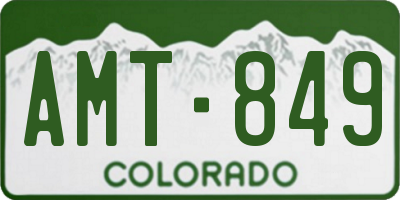 CO license plate AMT849