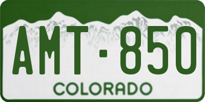 CO license plate AMT850