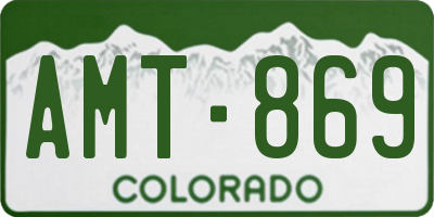 CO license plate AMT869