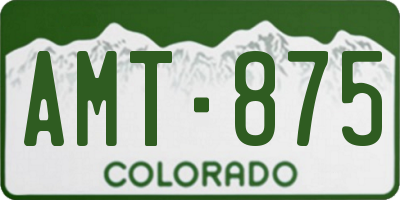 CO license plate AMT875