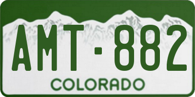 CO license plate AMT882