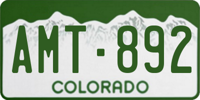 CO license plate AMT892