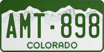CO license plate AMT898