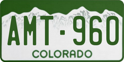 CO license plate AMT960