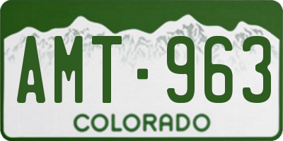 CO license plate AMT963