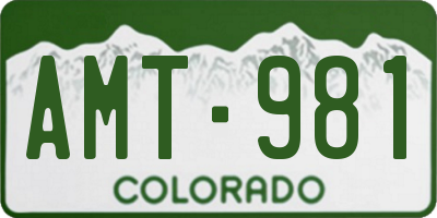 CO license plate AMT981