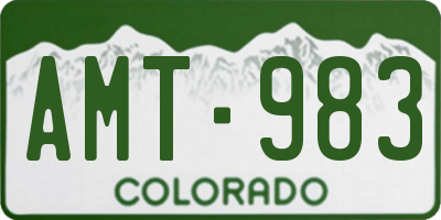 CO license plate AMT983