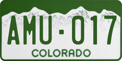 CO license plate AMU017