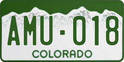 CO license plate AMU018