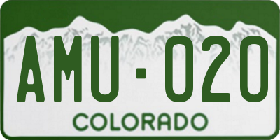 CO license plate AMU020