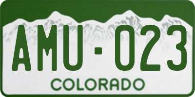 CO license plate AMU023