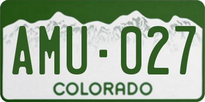 CO license plate AMU027