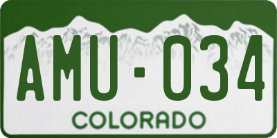 CO license plate AMU034