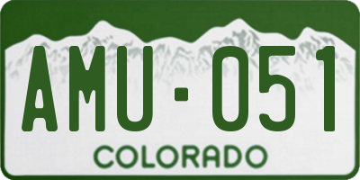 CO license plate AMU051