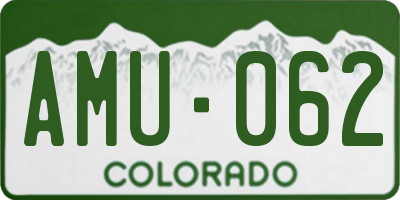 CO license plate AMU062