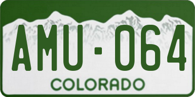 CO license plate AMU064