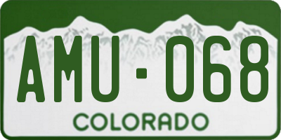 CO license plate AMU068