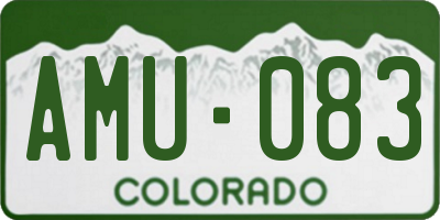 CO license plate AMU083