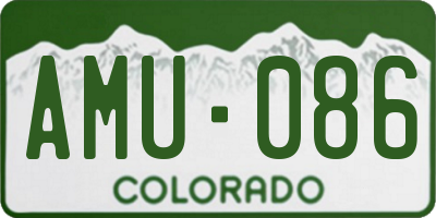 CO license plate AMU086