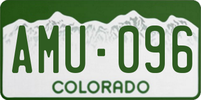 CO license plate AMU096