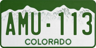 CO license plate AMU113