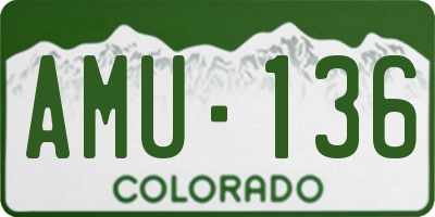 CO license plate AMU136