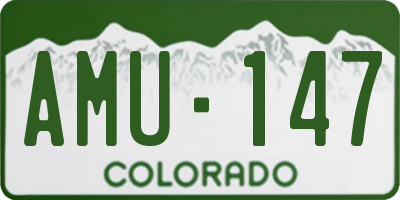 CO license plate AMU147