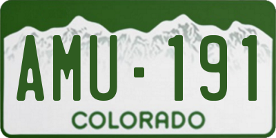 CO license plate AMU191