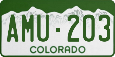 CO license plate AMU203