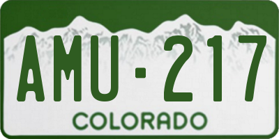 CO license plate AMU217