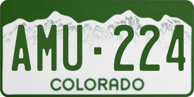 CO license plate AMU224