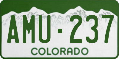 CO license plate AMU237