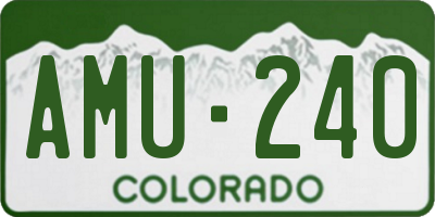 CO license plate AMU240