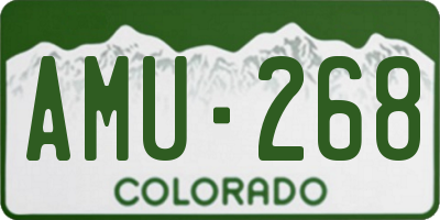 CO license plate AMU268