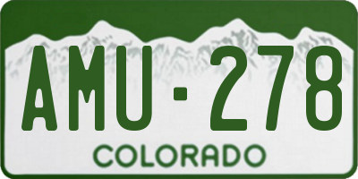 CO license plate AMU278