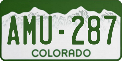 CO license plate AMU287