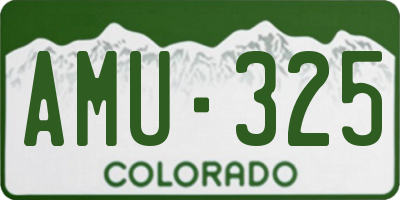 CO license plate AMU325