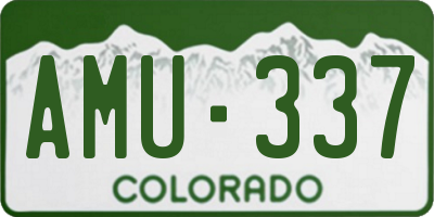 CO license plate AMU337