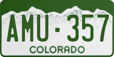 CO license plate AMU357