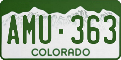 CO license plate AMU363