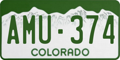 CO license plate AMU374