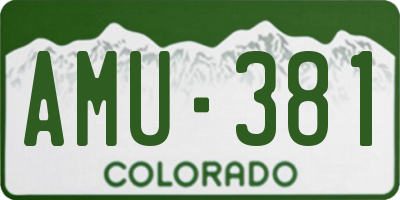 CO license plate AMU381