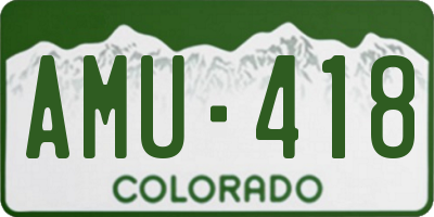 CO license plate AMU418
